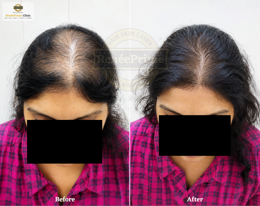 female FUE Hair transplant in Mumbai before and after