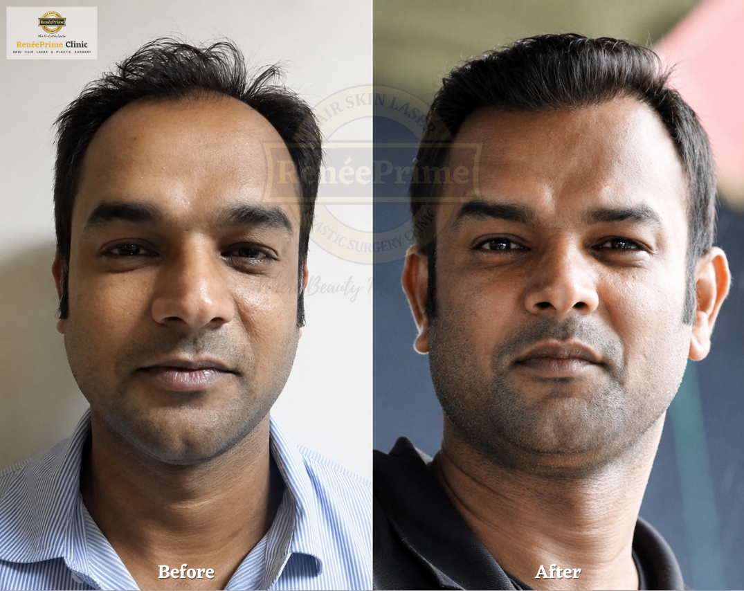 FUE hairline Hair transplant in Mumbai before and after