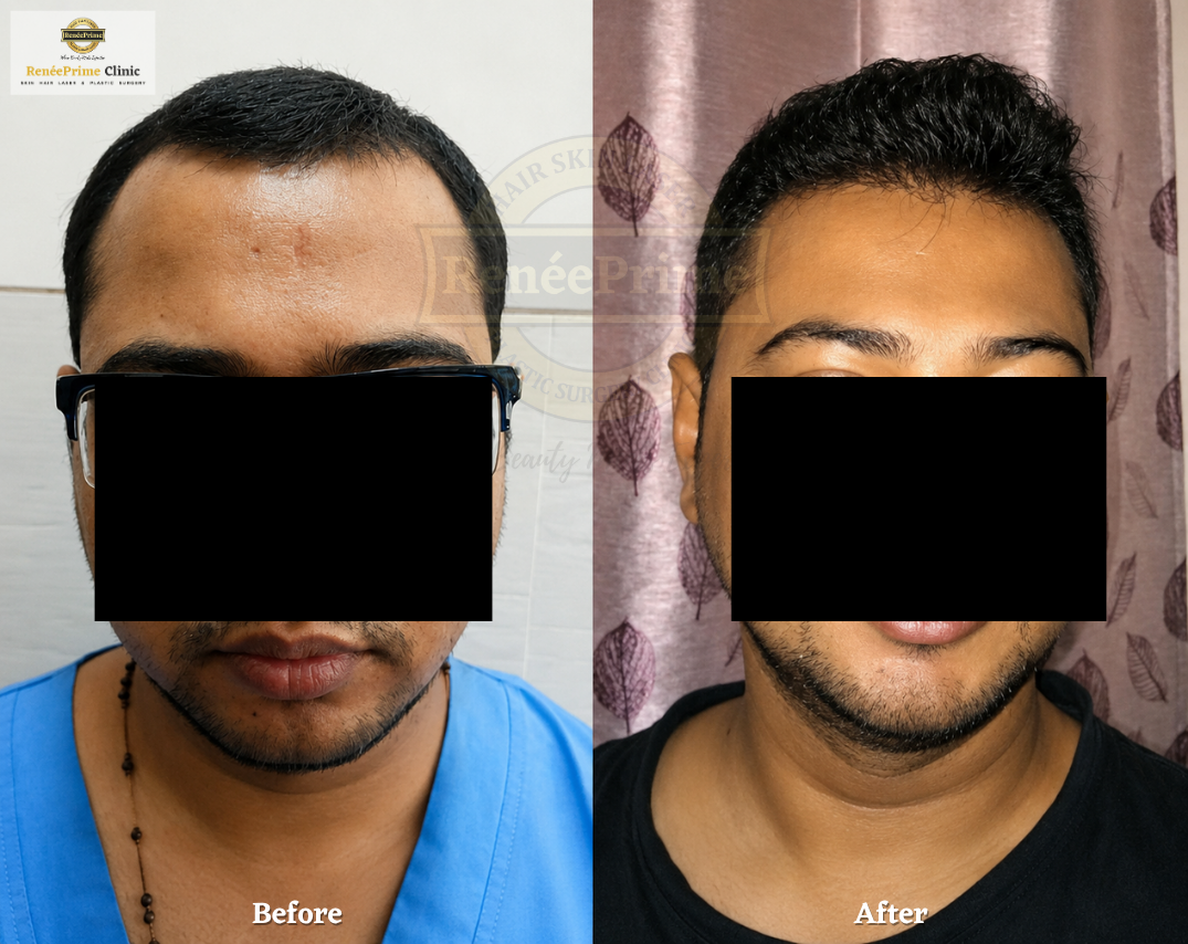 FUE hairline Hair transplant in Mumbai before and after